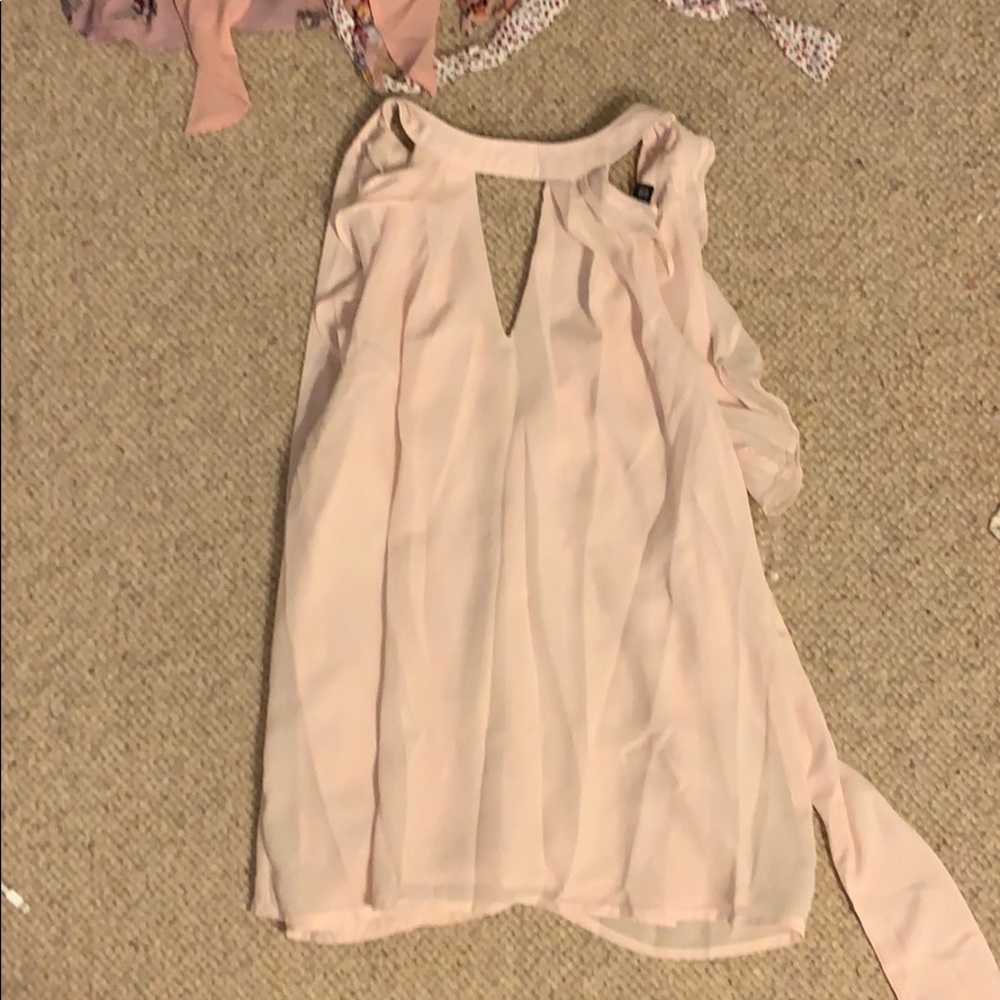 Pink ruffle blouse